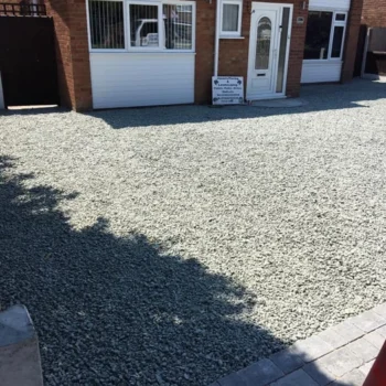 Aggregates being used for the front driveway